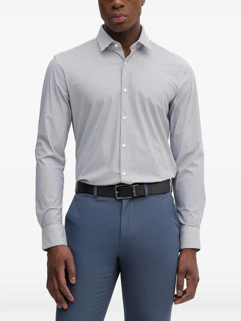 BOSS buttoned patterned shirt - Bianco