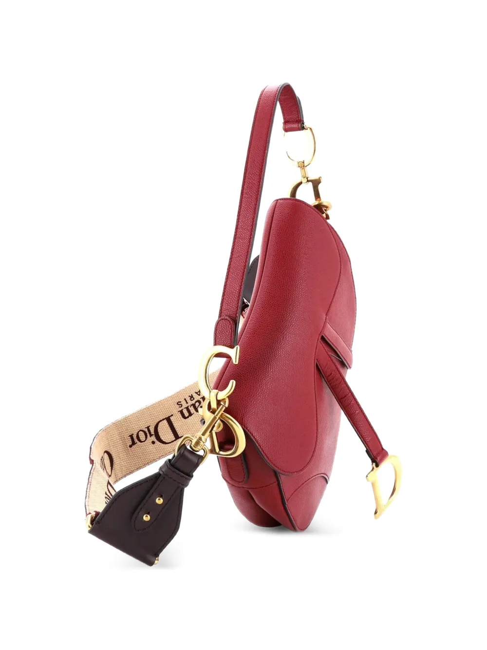 Christian Dior Pre-Owned Saddle Handbag with Strap Leather Medium shoulder bag - Rosso