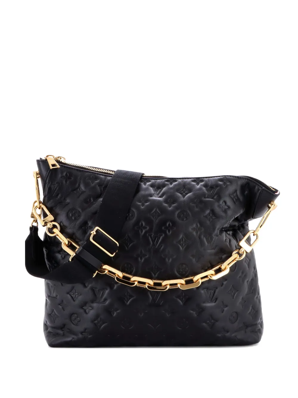 Louis Vuitton Pre-Owned Coussin Monogram Embossed Lambskin MM hobo bag - Nero