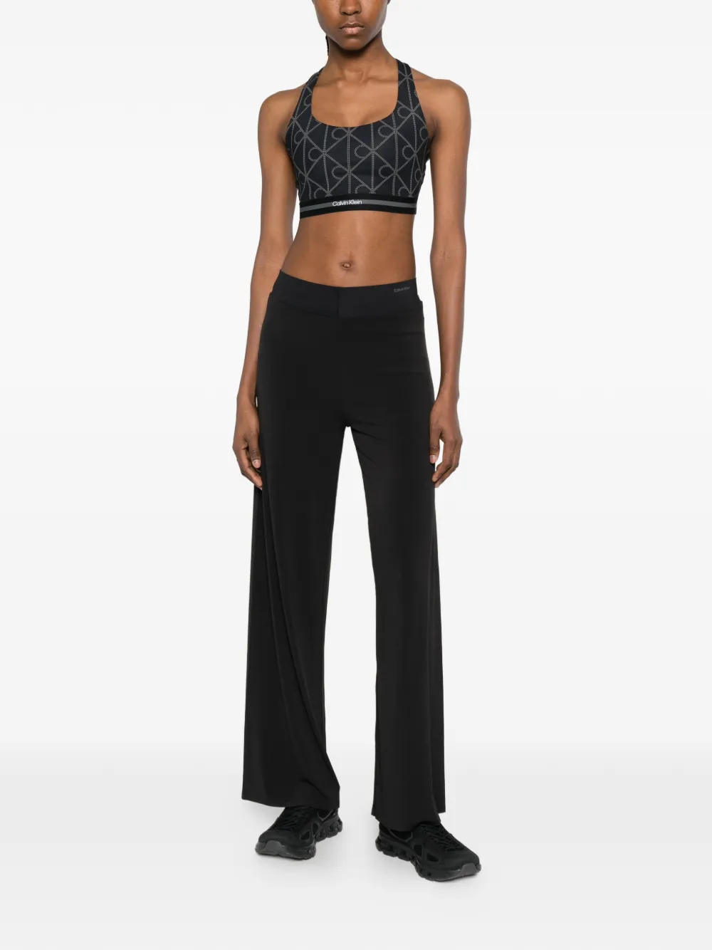 Calvin Klein Patterned Performance Top - Black 