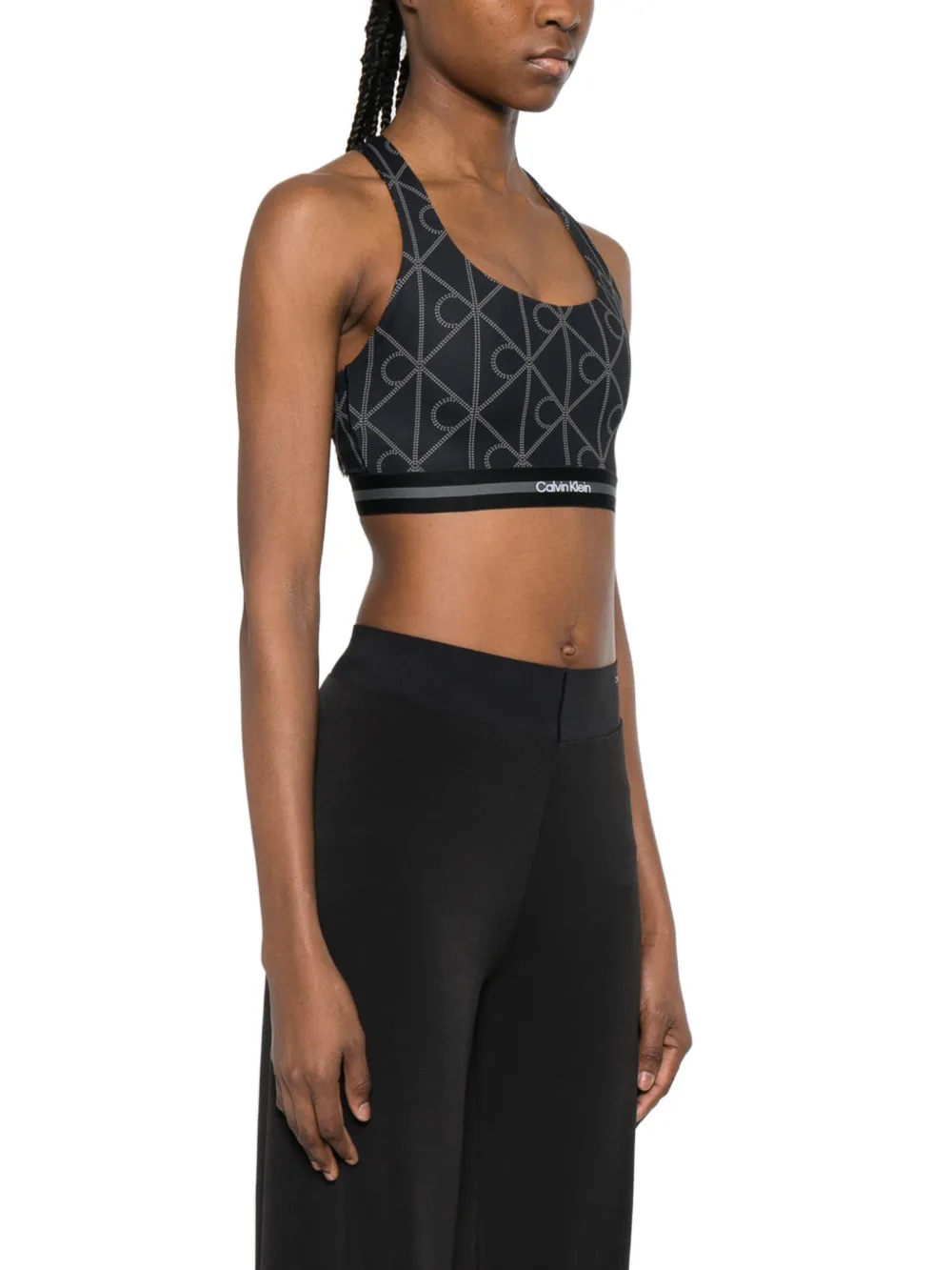  Calvin Klein Patterned Performance Top - Black 