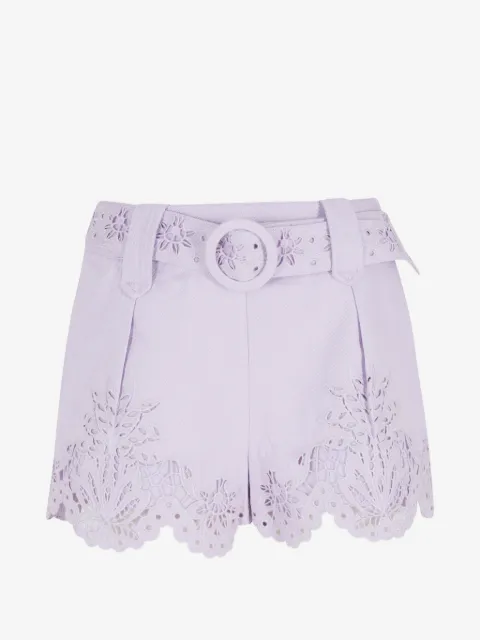 FARM Rio floral-details belted shorts