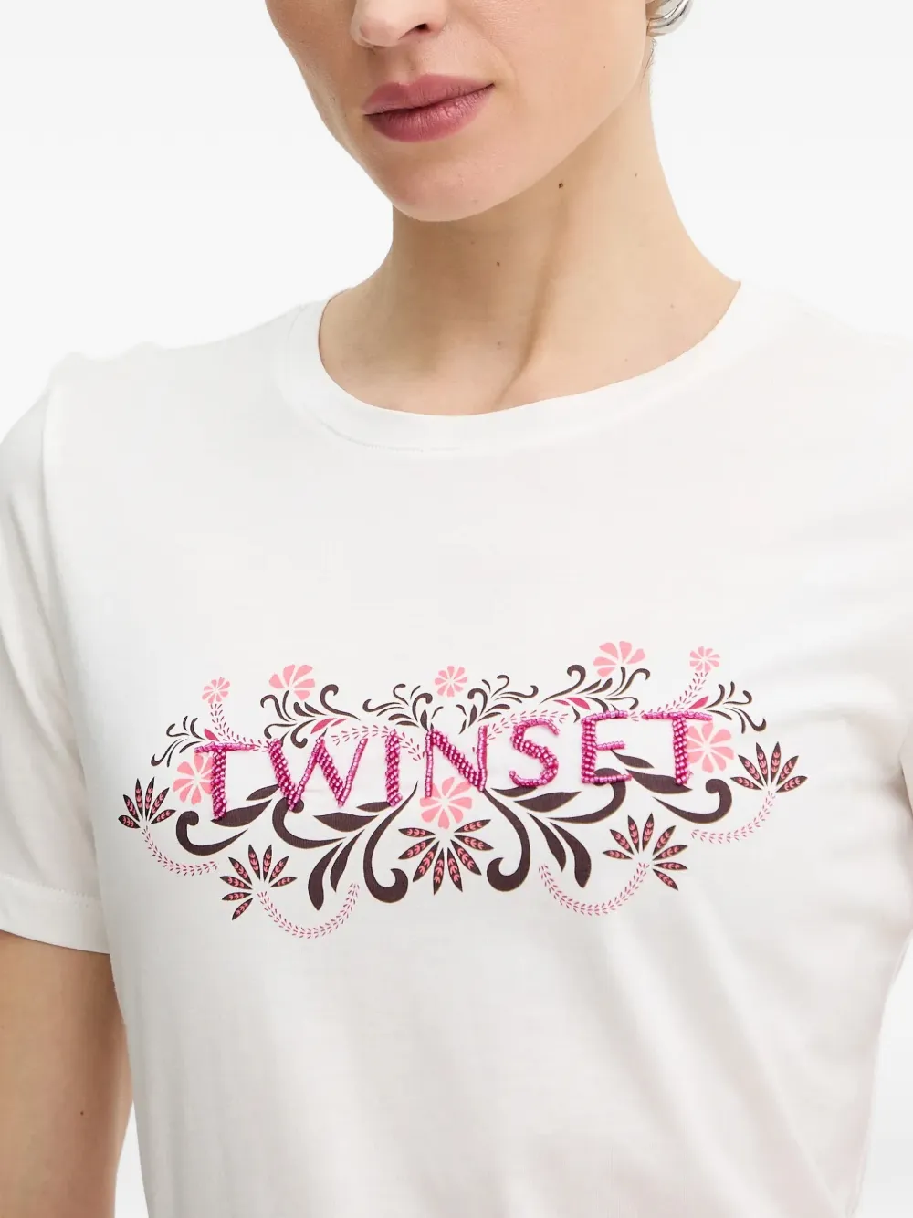 TWINSET T-shirt met bloemenpatroon Wit