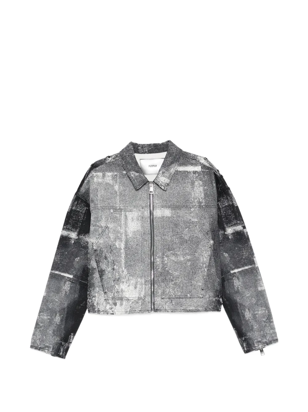 Purple Brand Carpenter Palms patterned zip jacket - Nero