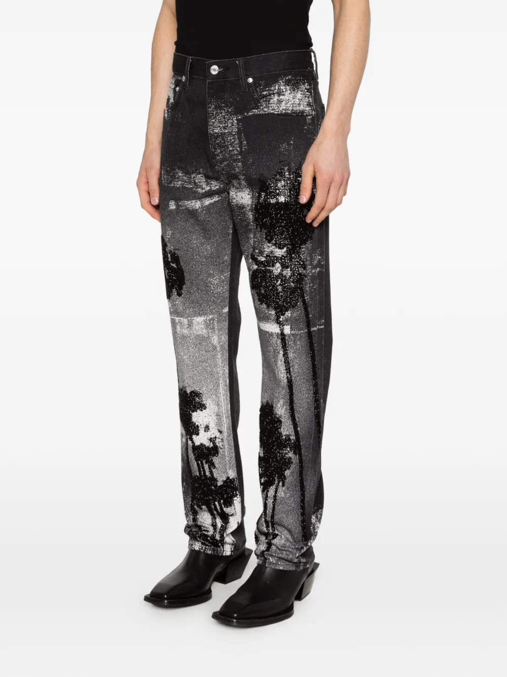Purple Brand Beaded Palms denim jeans Zwart