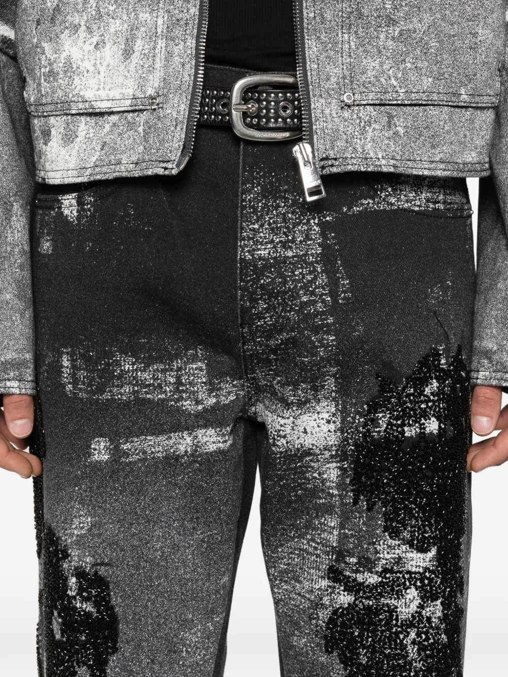 Purple Brand Beaded Palms denim jeans Zwart