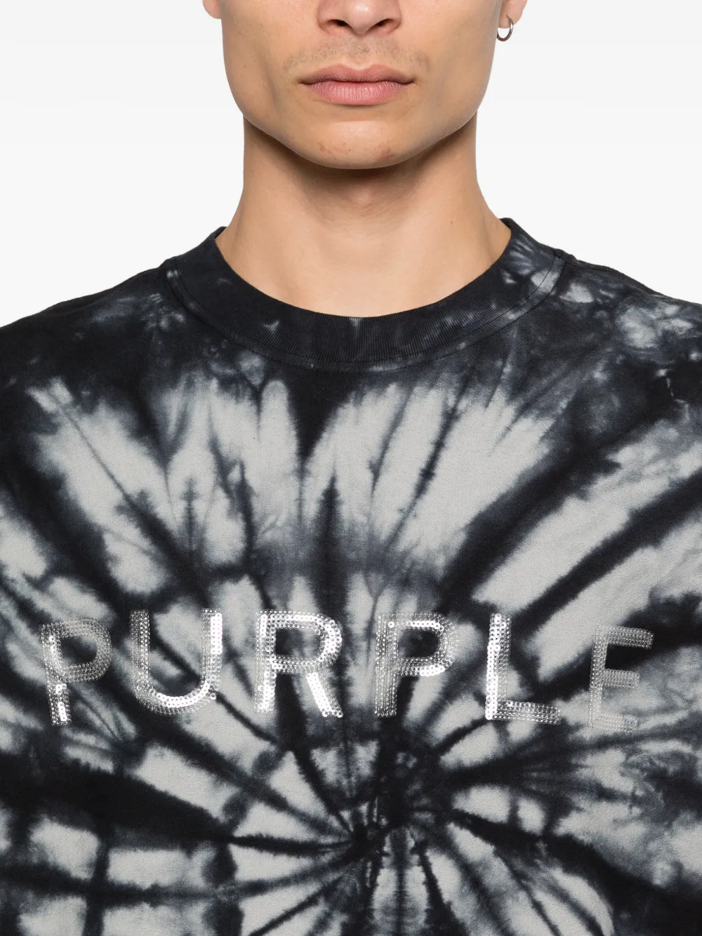 Purple Brand T-shirt met tie-dye print Blauw