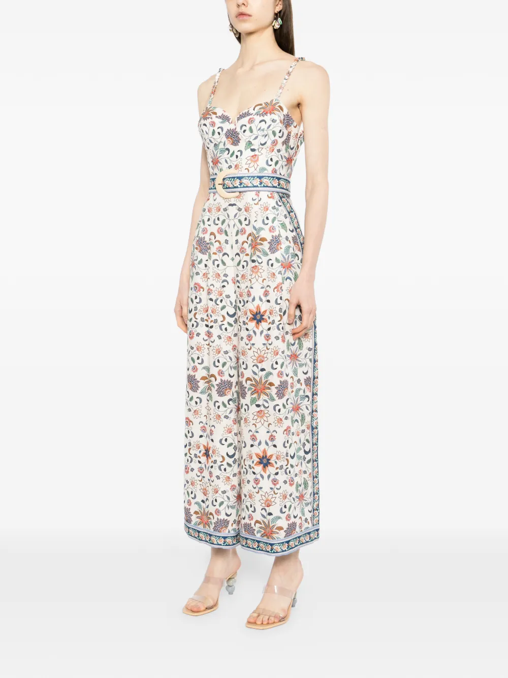 FARM Rio Jurk met bloemenprint Beige