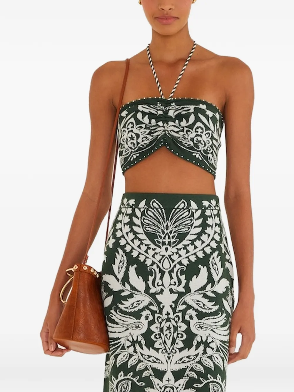 FARM Rio Top Miranda con decorazione - Verde