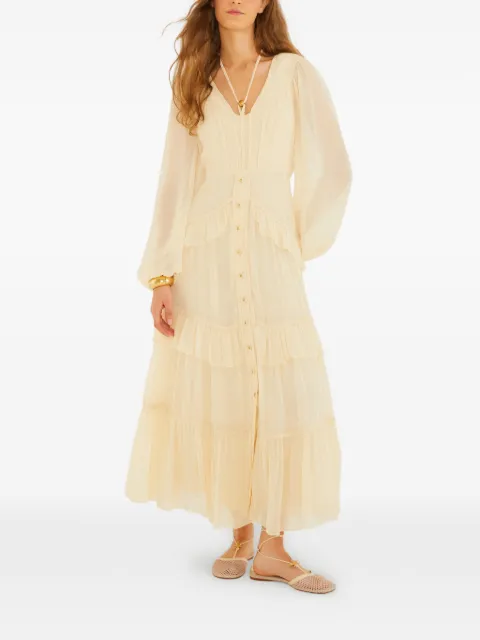 FARM Rio ruffled V-neck maxi dress