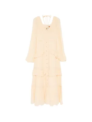 long sleeve white maxi dress modest Modest Summer Maxi Dress - FARES - White - Textured Fabric