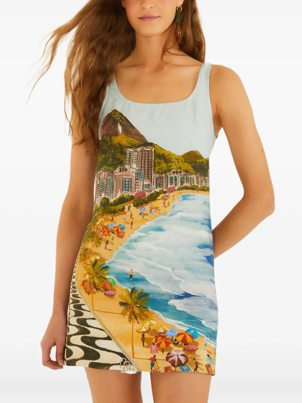 FARM Rio copacabana-print mini dress - Blu