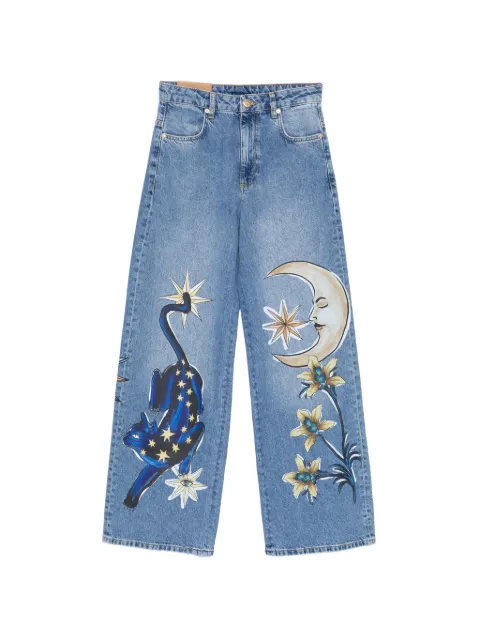 FARM Rio graphic-print wide-leg jeans