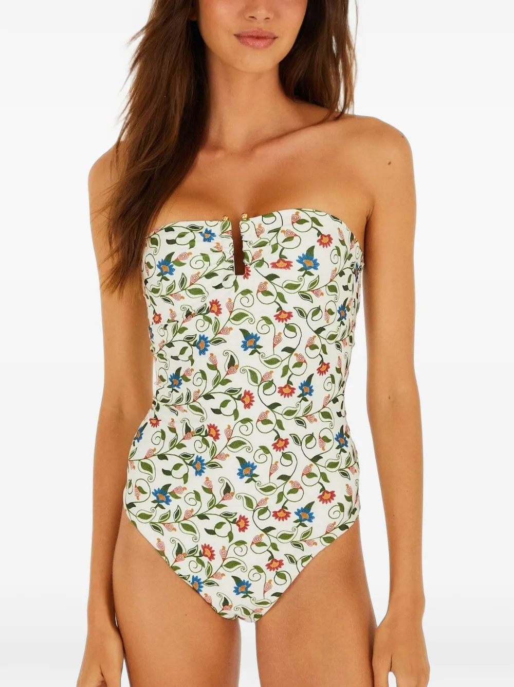 FARM Rio Badpak met bloemenprint Wit