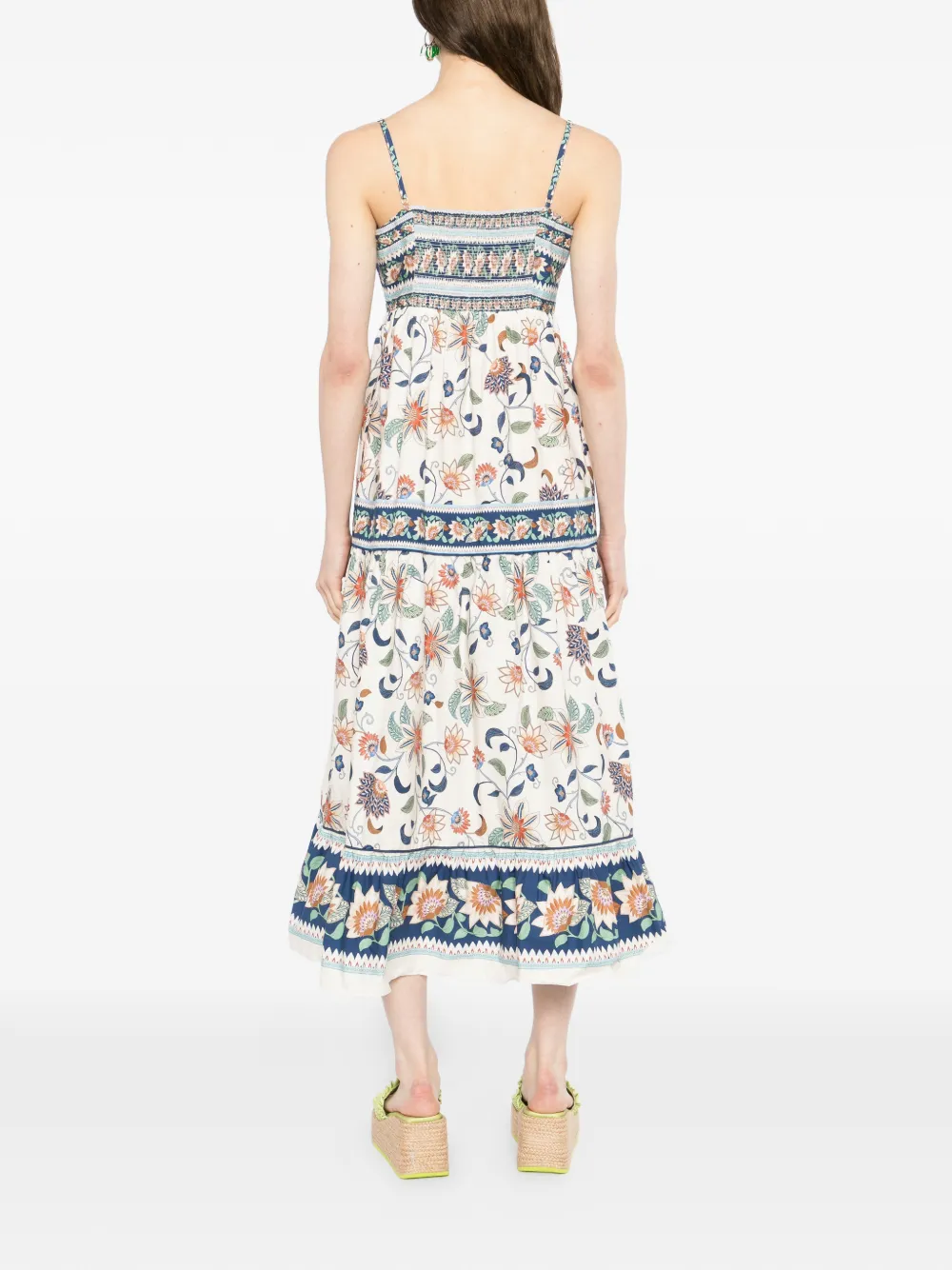 FARM Rio Maxi-jurk met bloemenprint Beige