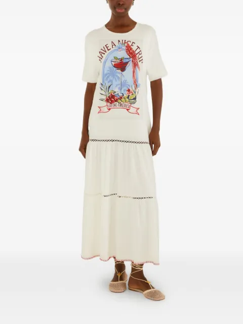 FARM Rio graphic-print tiered dress