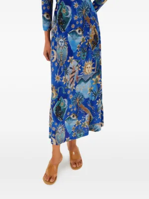 sachin and babi light blue dress FARM Rio Embroidered Pineapple Maxi Dress Swim Cover-Up