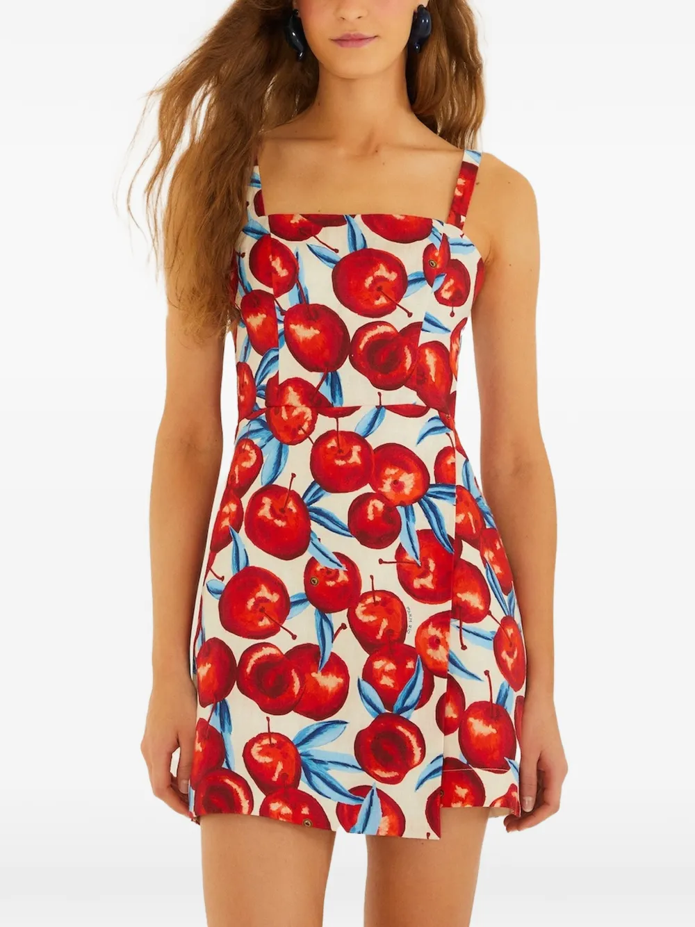 FARM Rio cherry-print mini dress - Bianco