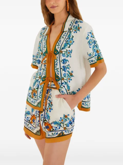 FARM Rio floral-tile shorts