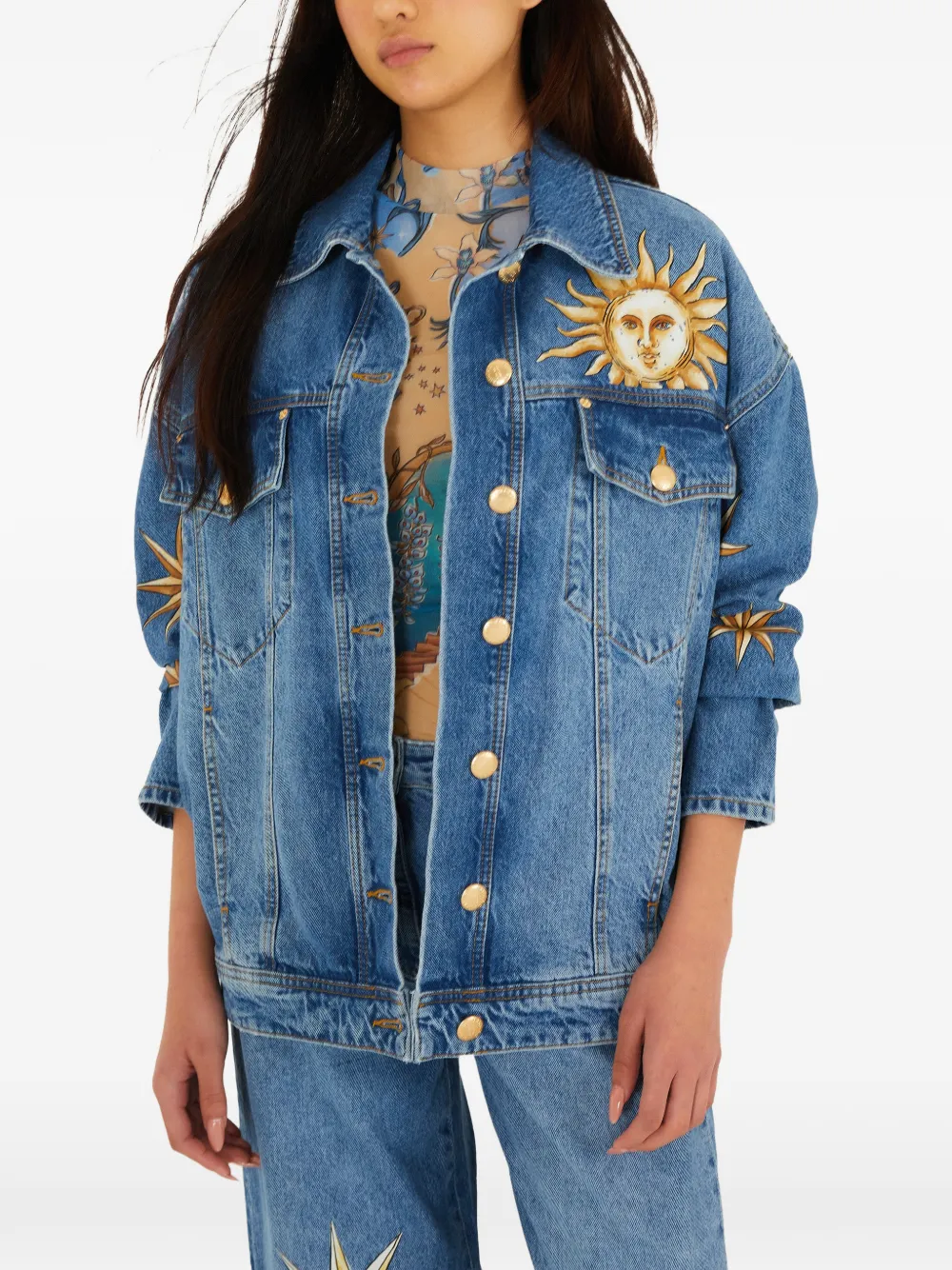FARM Rio sun star graphic jacket - Blu