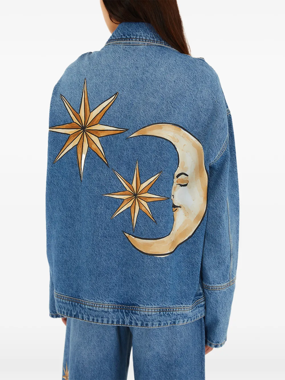  Farm Rio Sun Star Graphic Jacket - Blue 