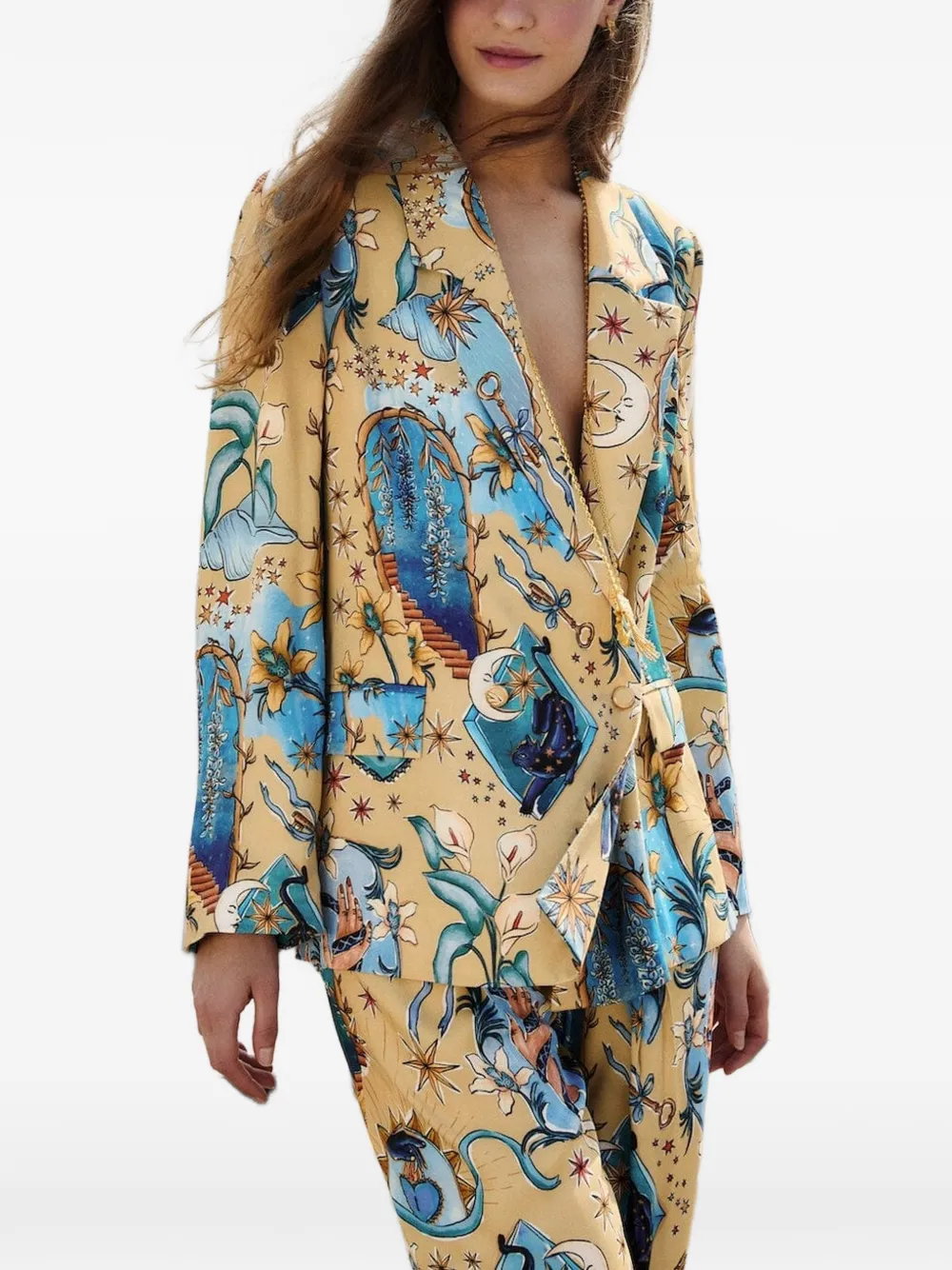 FARM Rio Sand Mystical Blazer mit Print - Nude