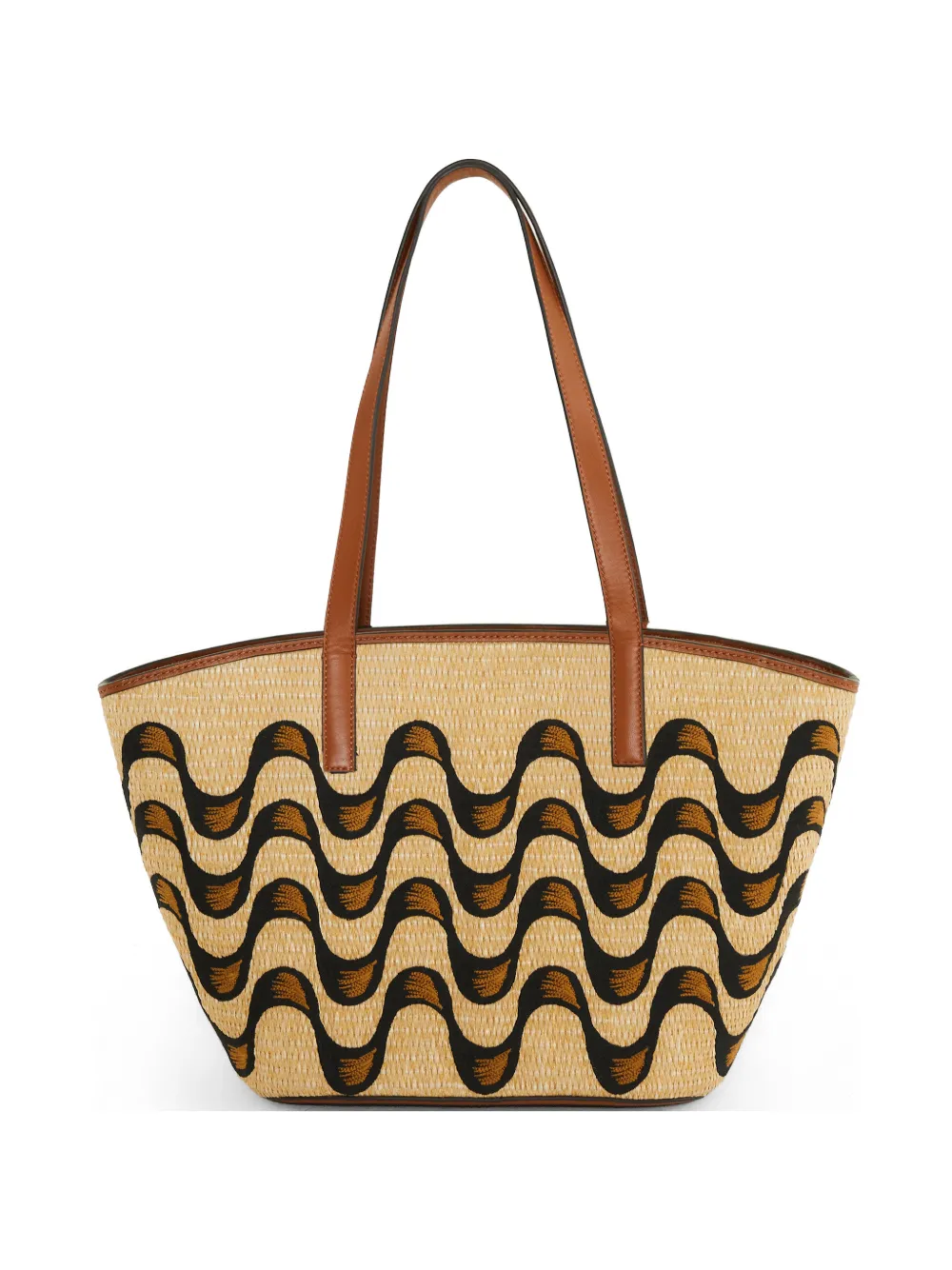 FARM Rio raffia print tote bag - Toni neutri