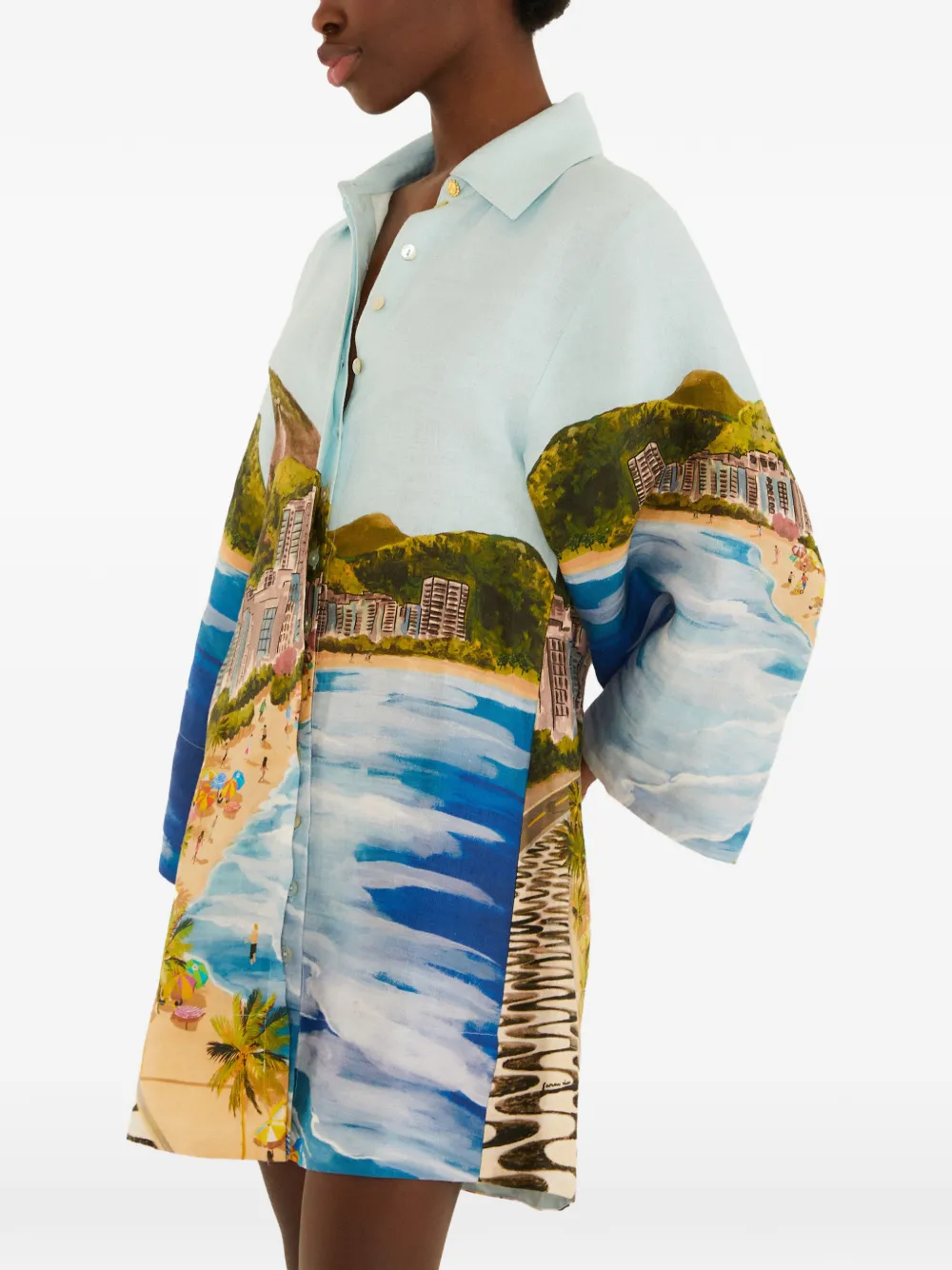 FARM Rio print tie dress - Blu