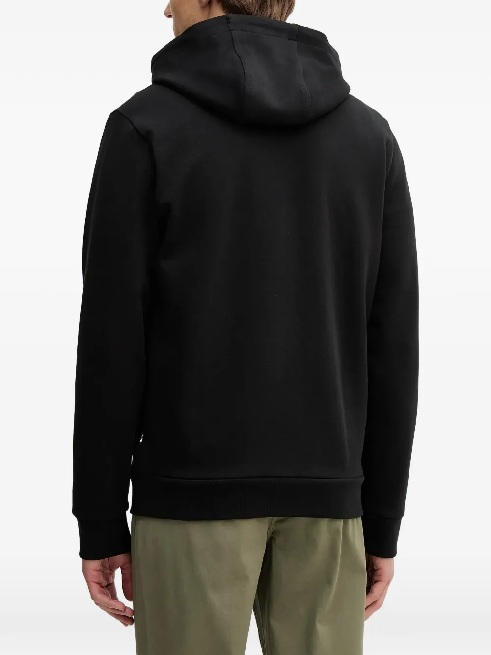 BOSS Hoodie met rits Zwart