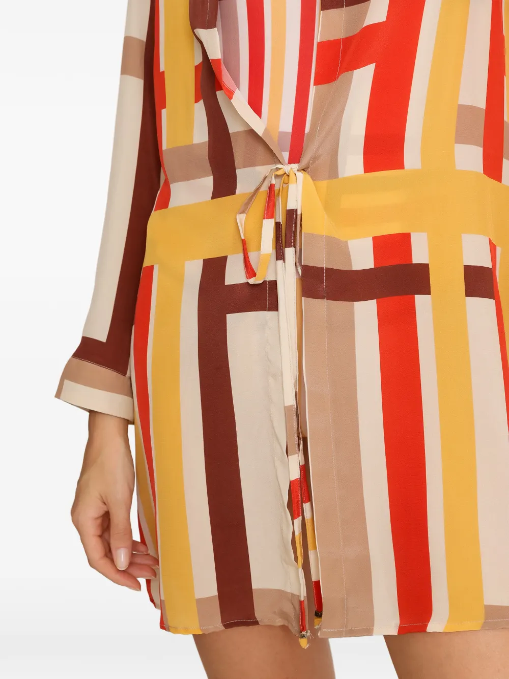 Amir Slama Gestreepte jurk Beige