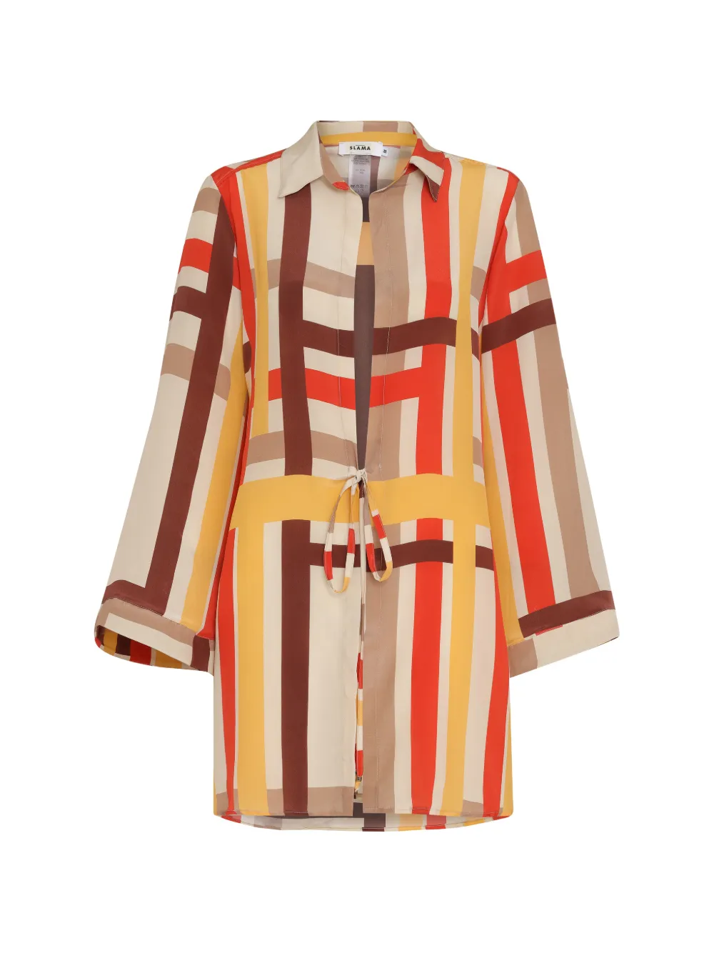 Amir Slama striped tie-waist dress - Nude