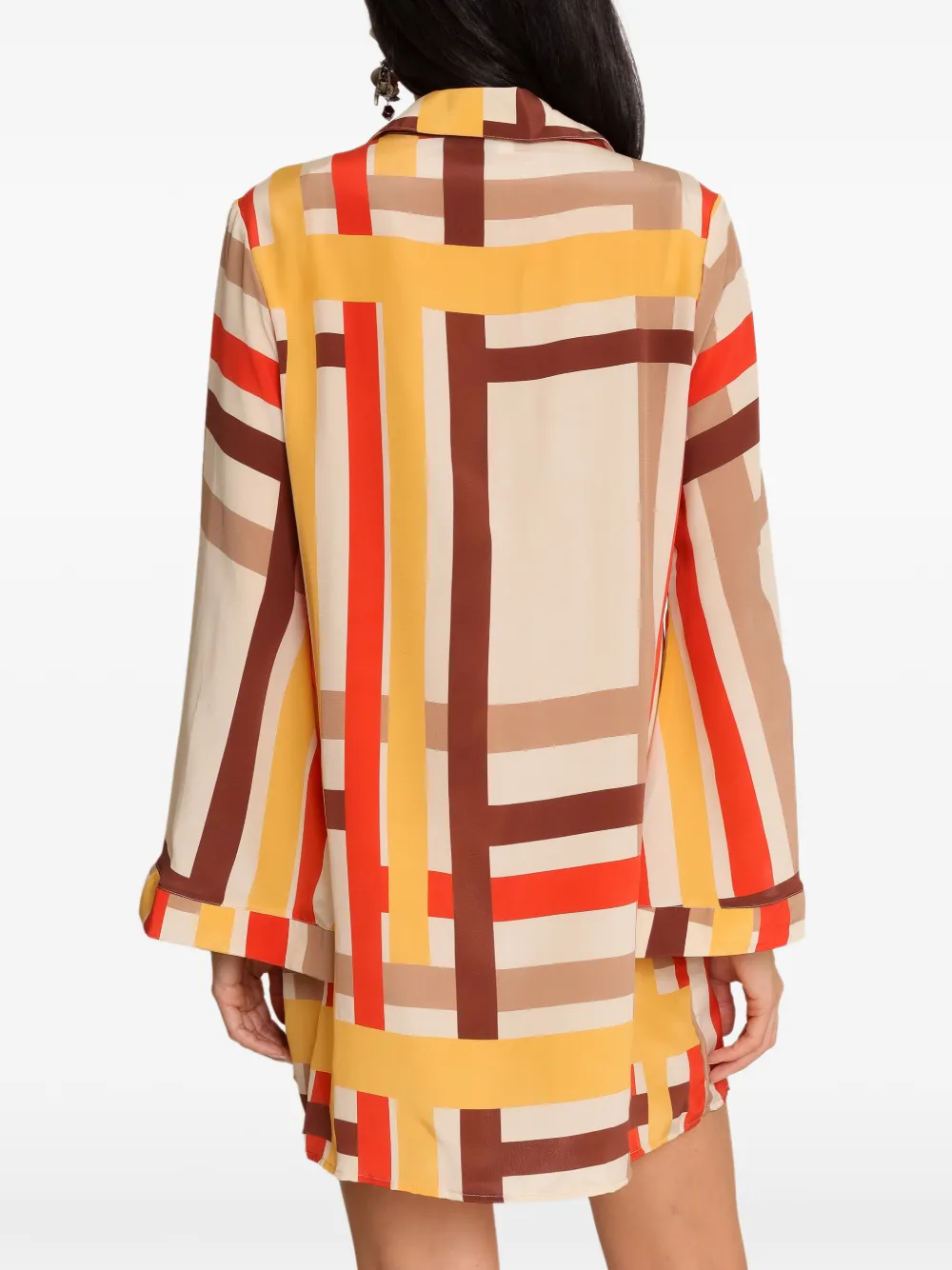 Amir Slama Gestreepte jurk Beige