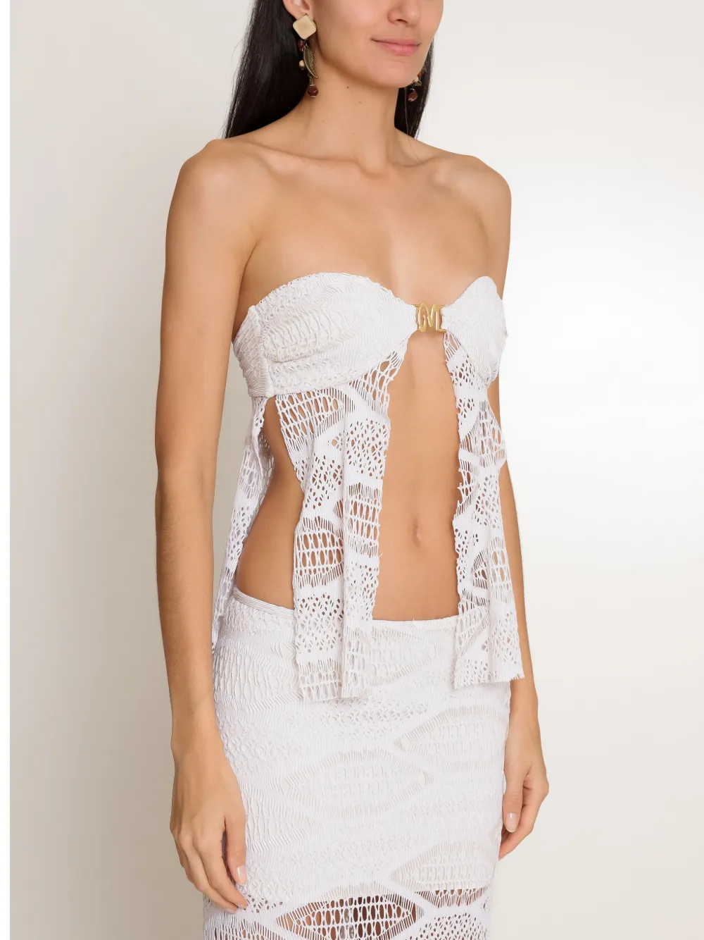 Amir Slama x Jade Picon bandeau top met metalen detail Wit