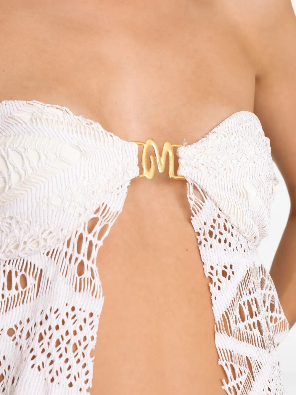 Amir Slama x Jade Picon bandeau top met metalen detail Wit