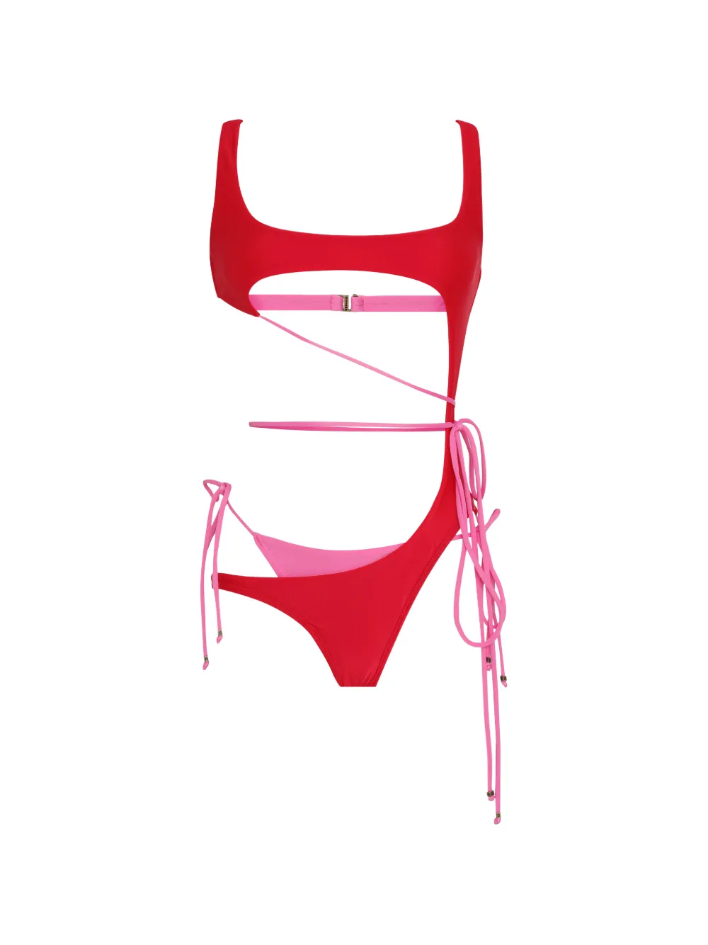 Amir Slama cut-out tie swimsuit - Rot