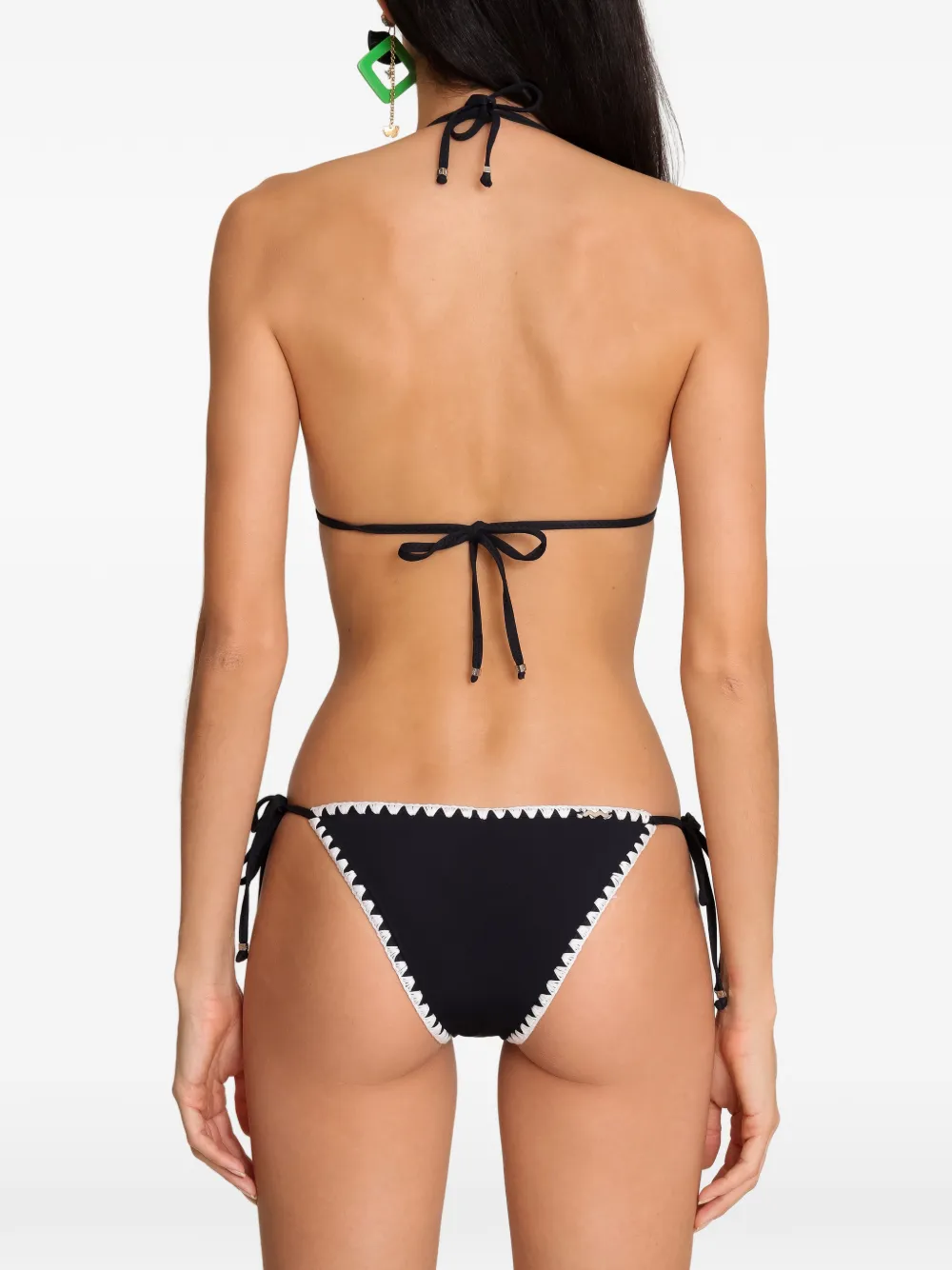 Amir Slama Strandkleding met gestrikte afwerking Zwart