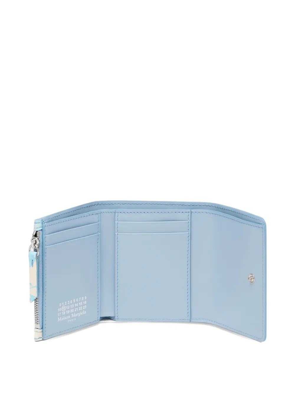  Maison Margiela Floral Zip Leather Wallet - Neutrals 