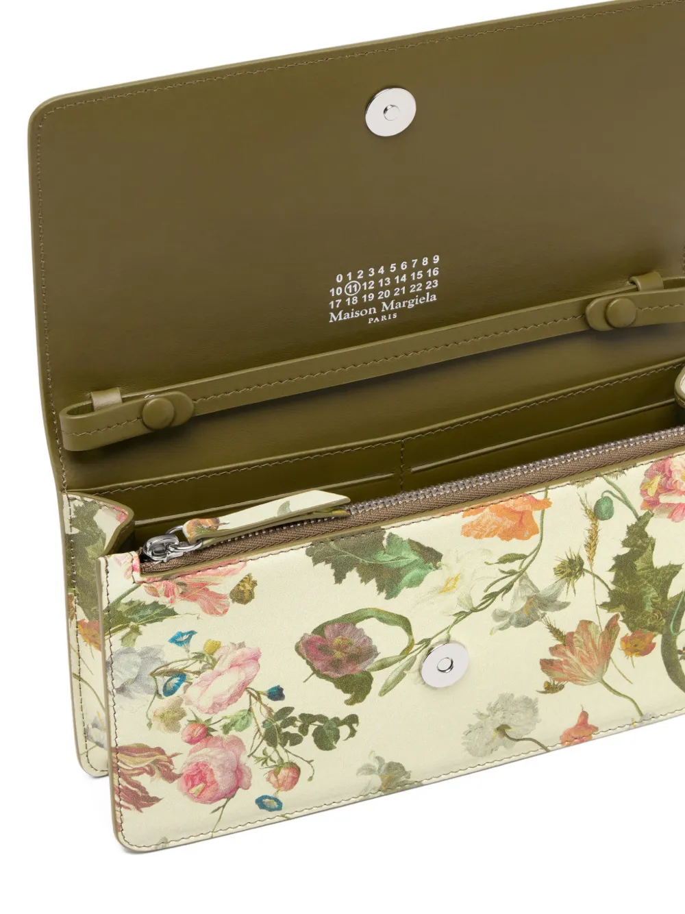 Maison Margiela Crossbodytas met bloemenprint en ketting Beige