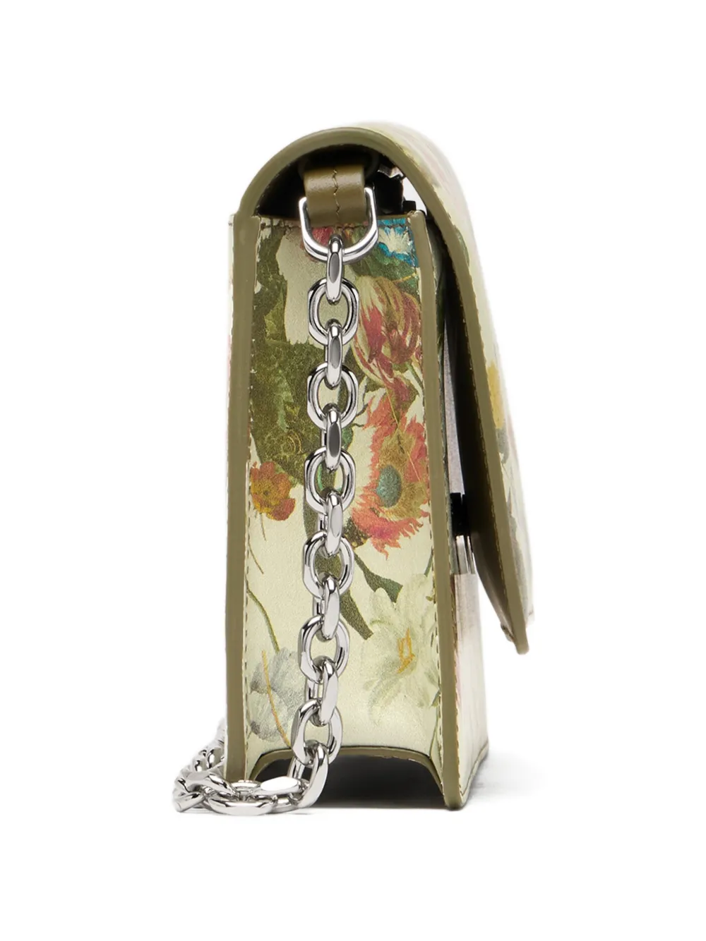 Maison Margiela Crossbodytas met bloemenprint en ketting Beige