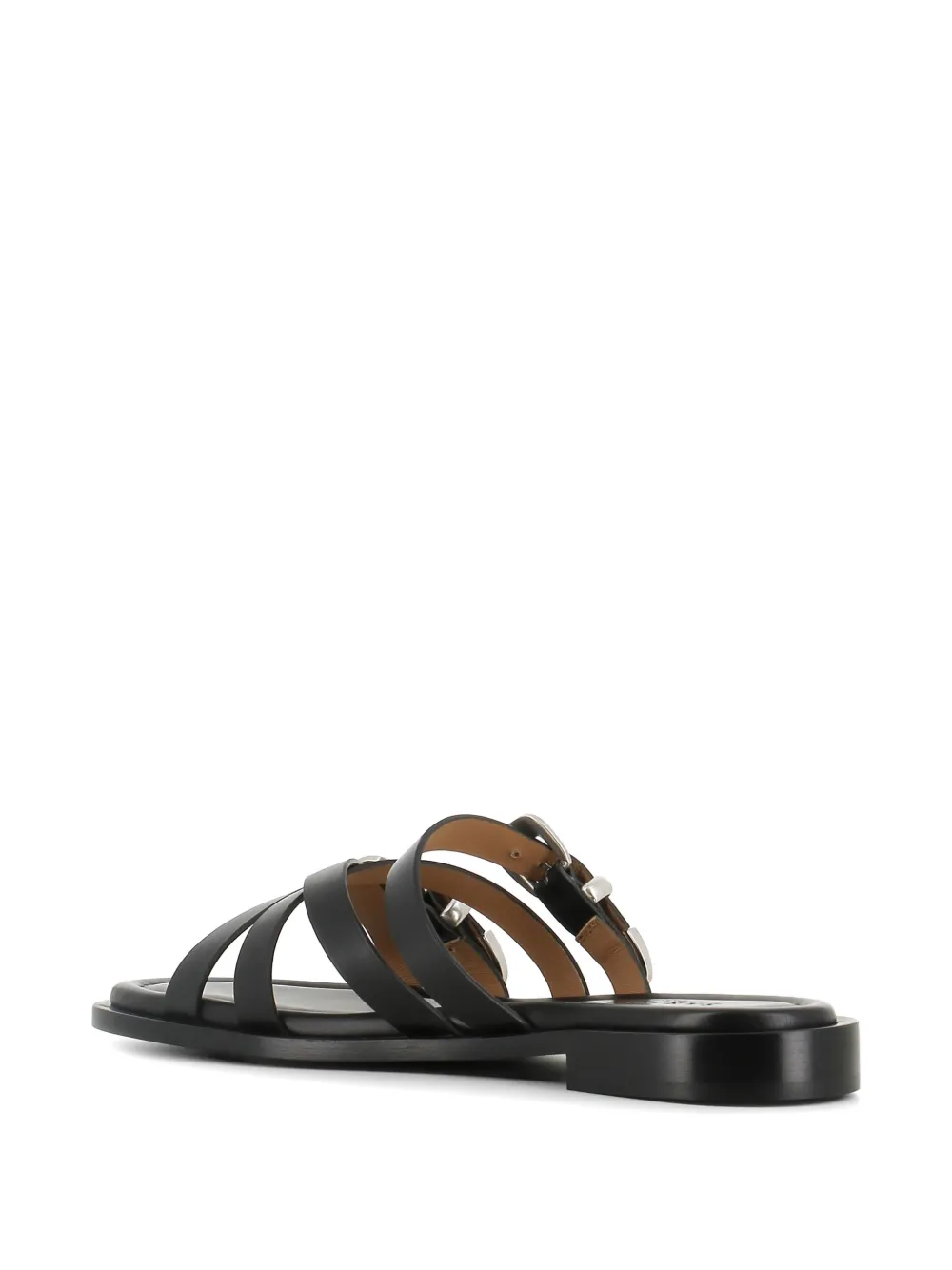 Sartore buckle-strap flat sandals Zwart