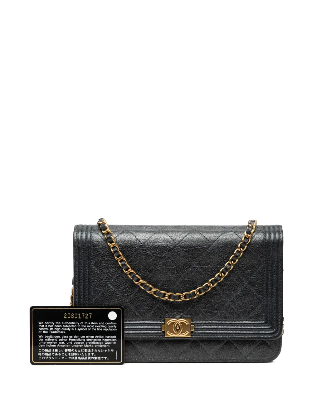 2014-2015 Quilted Calfskin Boy Wallet On Chain Crossbody Bag