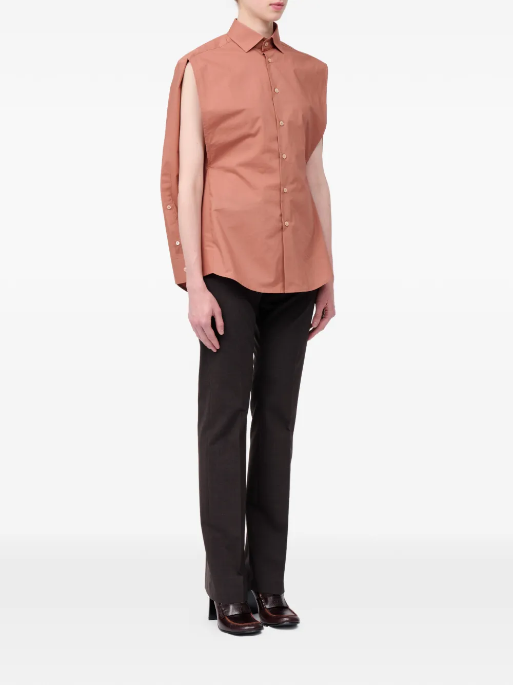 MM6 Maison Margiela Katoenen overhemd Bruin