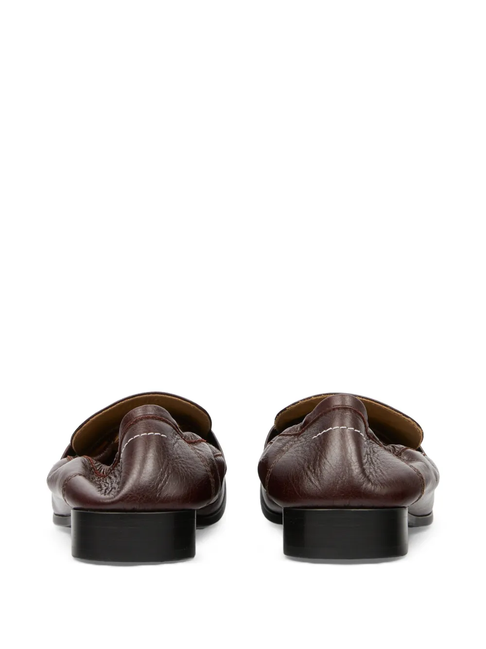  Mm6 Maison Margiela Penny-strap Leather Loafers - Brown 