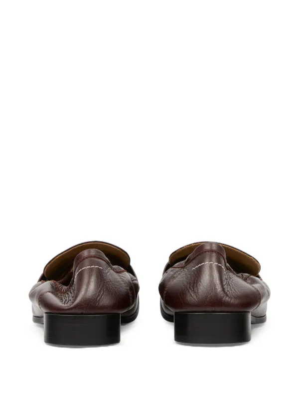MM6 Maison Margiela Swing-toe Leather Loafers | Brown | FARFETCH