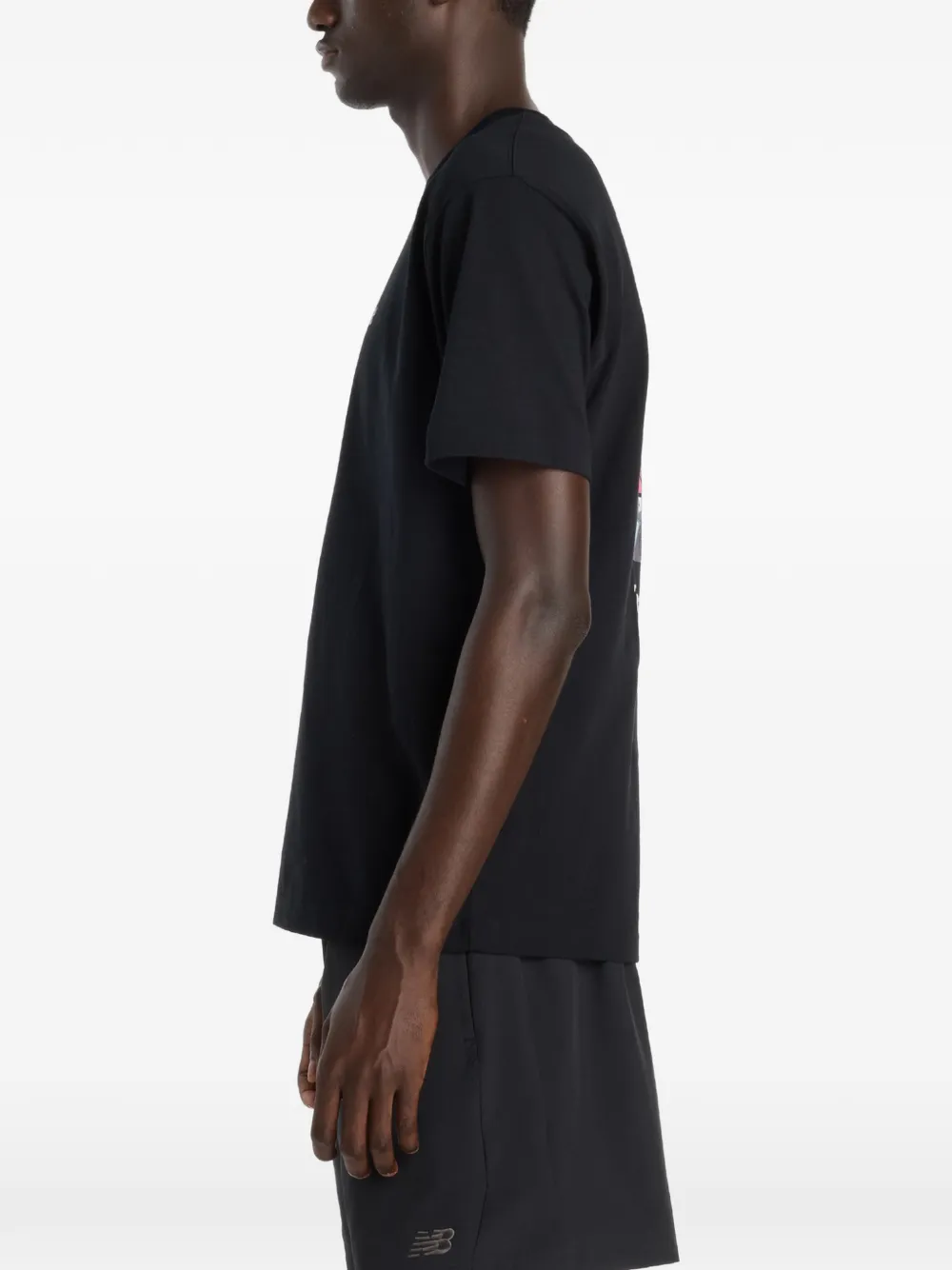 New Balance N Collage T-shirt met grafische print Zwart