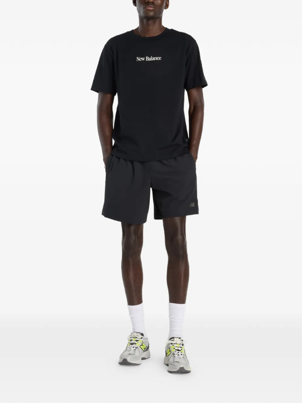 New Balance N Collage T-shirt met grafische print Zwart