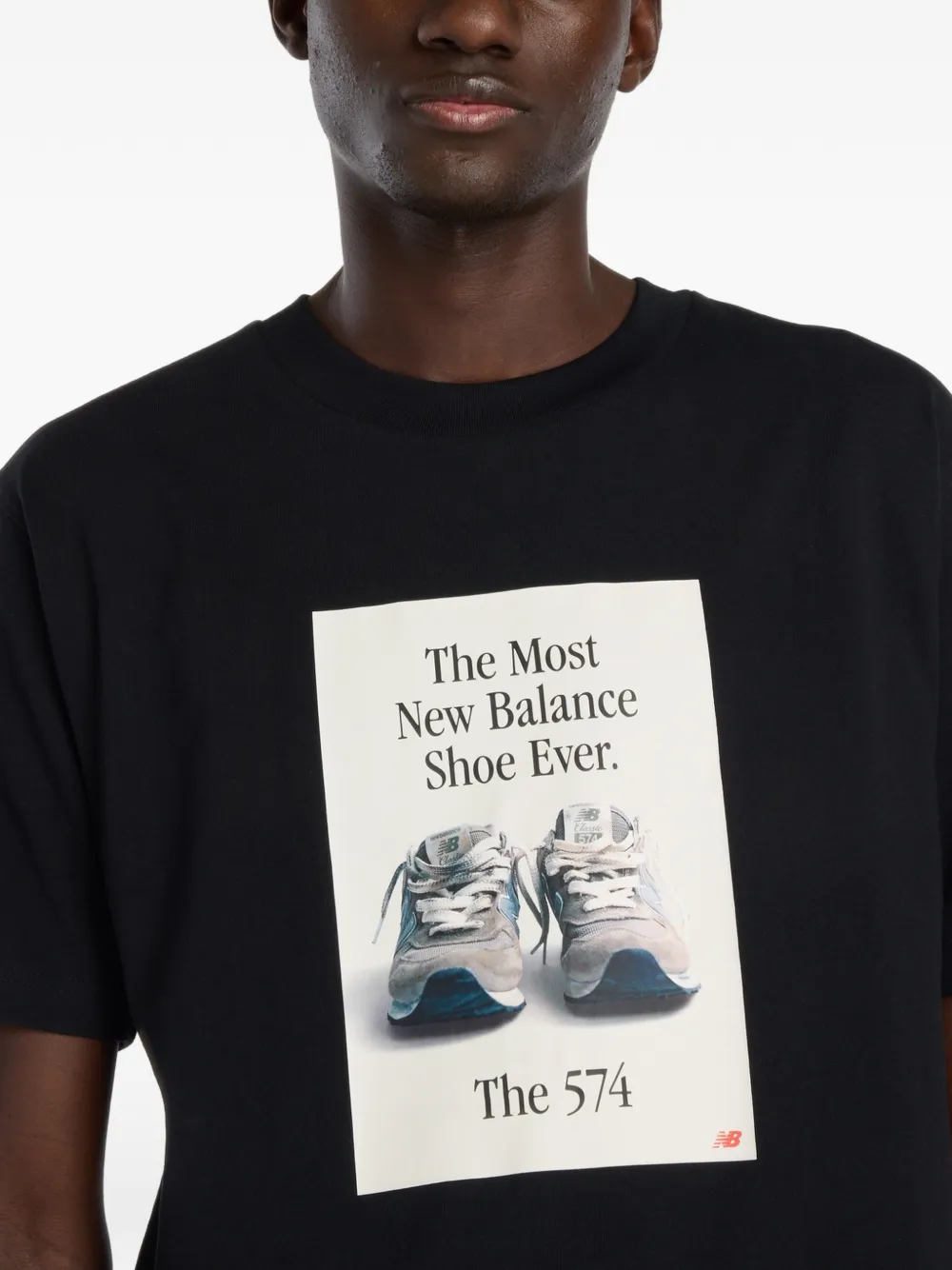 New Balance 574 Ad T-shirt met print Zwart