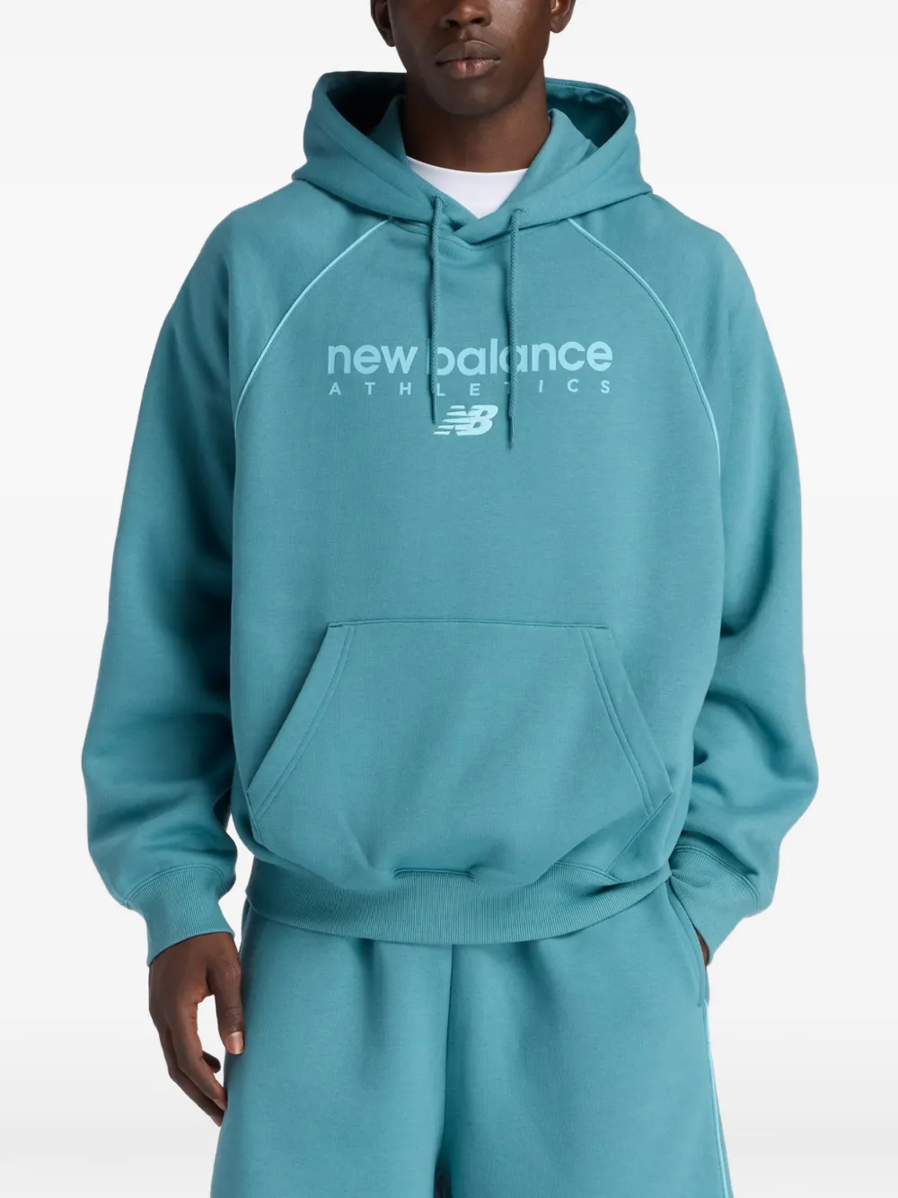 New Balance Trackside raglan fleece hoodie - Blu