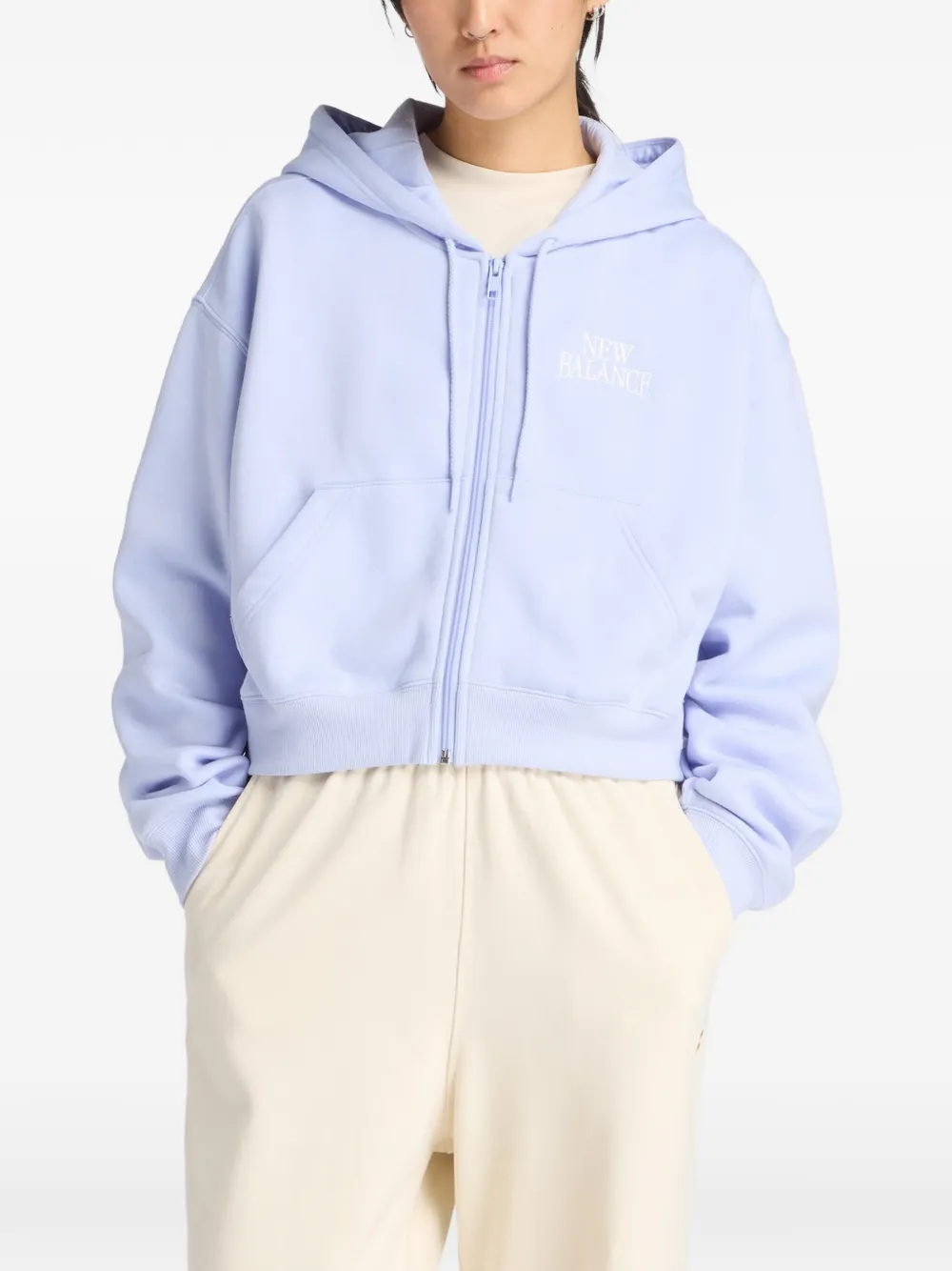 New Balance logo-embroidered zip-up hoodie - Viola