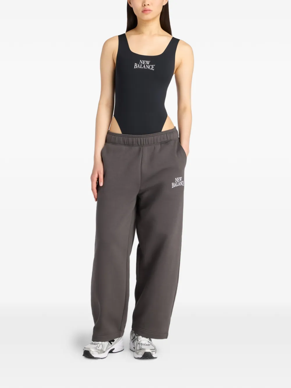 New Balance Trackside jumpsuit met logodetail Zwart